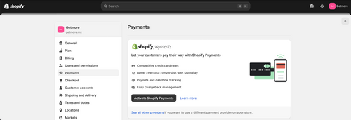 Shopify Payments esta disponible en mexico